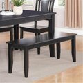 Wooden Imports Furniture Dudley Dining Bench with Wood Seat - Black DUB-BLK-W